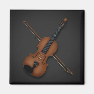 Aimant Trompe L'oeil Violon & Bow Élégante Musique Classi