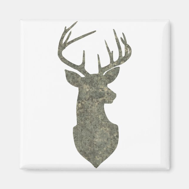 Aimant Trophée Regal Deer Silhouette Buck à Camouflage (Devant)