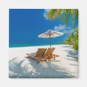 Aimant Tropical Beaches   Lounge Chairs Beach, Bora Bora
