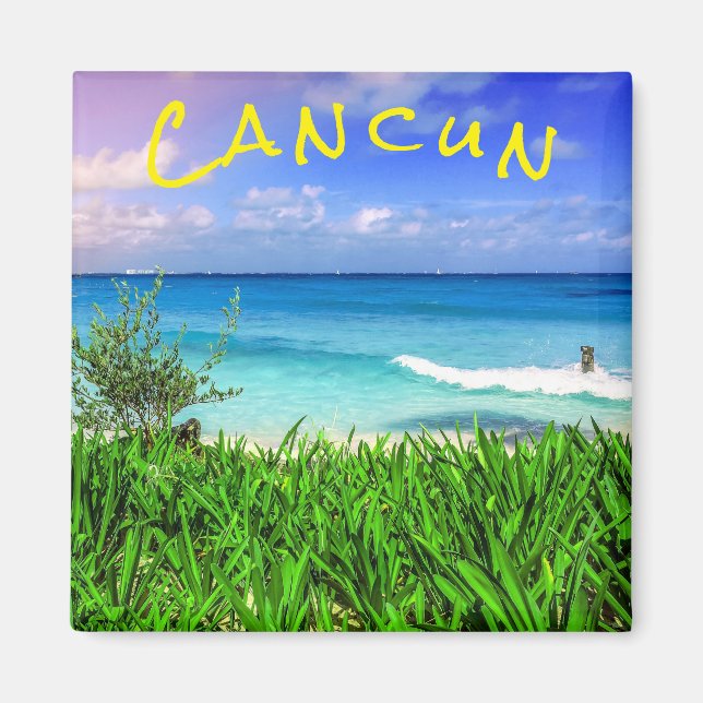 Aimant Tropical Cancun Mexico Beach Sea Paradise (Devant)