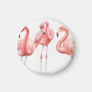 Aimant Tropical   Famille de Flamants roses