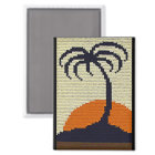 Tropical Palm Tree Sunset Artisan Crochet Imprimer