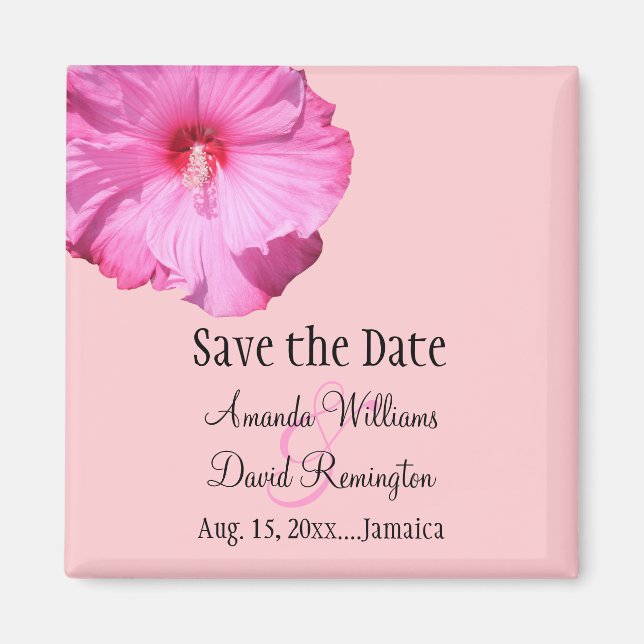 Aimant Tropical Save the Date (rose) (Devant)