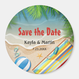 Aimant Tropical Summer Beach Party Enregistrer la date