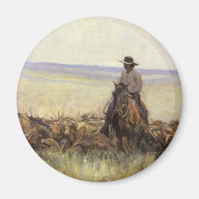 Aimant Troupeau de sentiers au Wyoming par WHD Koerner (Devant)