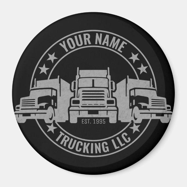 Aimant Trucker personnalisé Big Rig Semi Camion Camion (Devant)