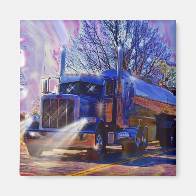 Aimant Truckers Tanker Camion transport lourd Cadeau (Devant)