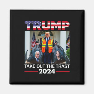 Aimant Trump 2025 Sortez les Ordures Drôle Trump Poubelle
