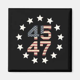 Aimant Trump 45 47 étoiles Drapeau américain vintage USA