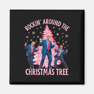 Aimant Trump Dansant Rockin' Autour De L'Arbre De Noël Pi