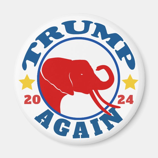 Aimant TRUMP DE NOUVEAU Élément Rouge 2020 Élection (Devant)