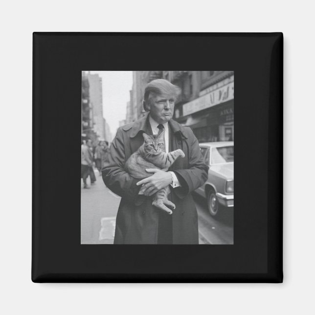 Aimant Trump Et Chat Drôle (Devant)