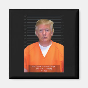 Aimant Trump Mug Shot Range Jumpsuit Parodie Derrière Les