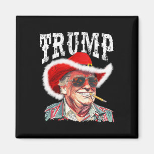 Aimant Trump Père Noël Cowboy Casquette Noël Texas Wester