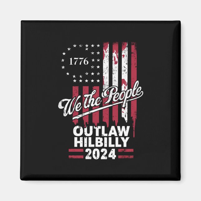 Aimant Trump Vance 2024 Donald Trump hors la loi Hillbill (Devant)