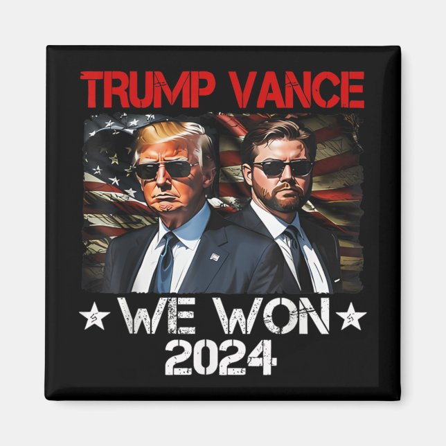 Aimant Trump Vance We Won Win Inauguration Day 2025 47th (Devant)