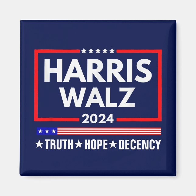 Aimant Truth Hope Decency Harris Walz 2024 (Devant)