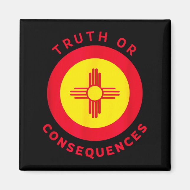 Aimant Truth Or Consequences New Mexico Nm Flag Zia Souve (Devant)