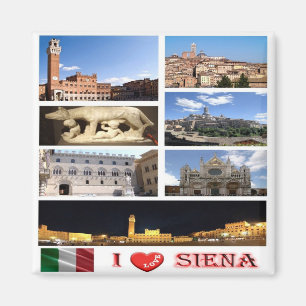 Aimant TSC035 SIENA I Love, Mosaïque, Toscane, Réfrigérat