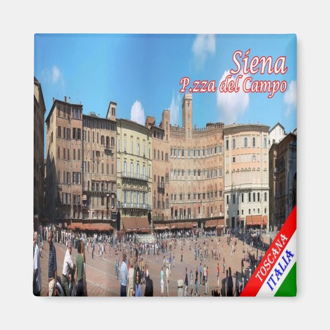 Aimant TSC053 SIENA, Piazza del Campo, Toscane, Frigo (Devant)