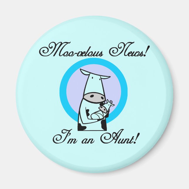 Aimant Tshirts et cadeaux de la nouvelle tante Moo-velous (Devant)