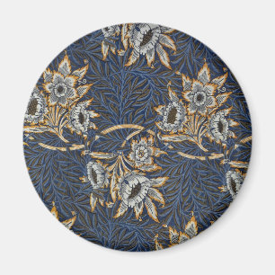 Aimant Tulipe Saules Motif Bleu Floral de William Morris