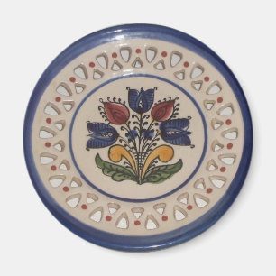 Aimant Tulipes bleues - fleurs rouges