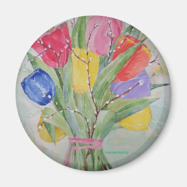 Aimant Tulipes couleur magnétique (Devant)