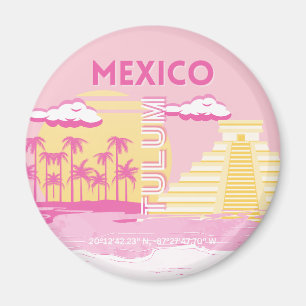 Aimant Tulum, Art de voyage, Art prépa, Rose