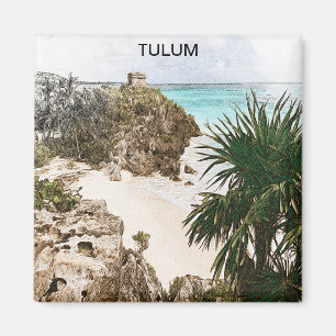Aimant Tulum Mexique Paysage tropical Souvenir