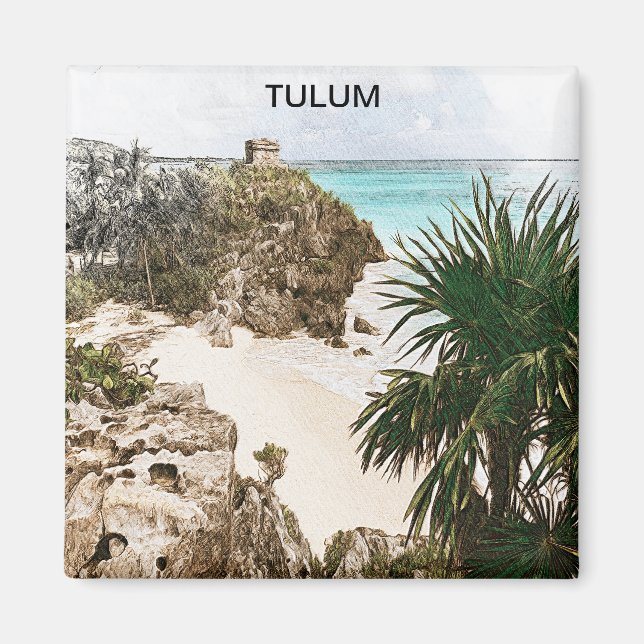 Aimant Tulum Mexique Paysage tropical Souvenir (Devant)
