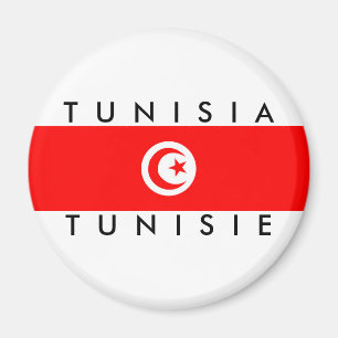 Aimant tunisie de symbole des textes de nom de drapeau de
