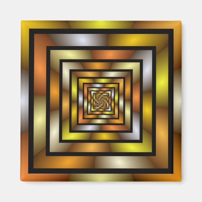 Aimant Tunnel lumineux coloré Trippy Fractal Graphisme (Devant)