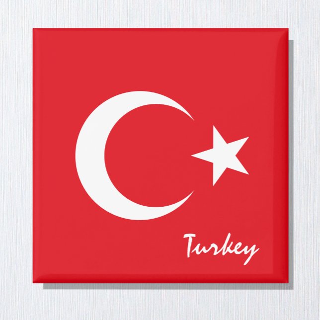 Aimant Turkish flag & Turkey holiday/sports fans (Créateur téléchargé)