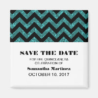 Turquoise Chevron Parties scintillant Quinceañera 
