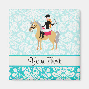 Aimant Turquoise Damask Equestrian