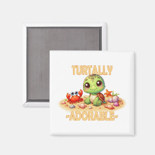 Aimant Turtally Adorable fun pun Cute baby Turtle dessin 