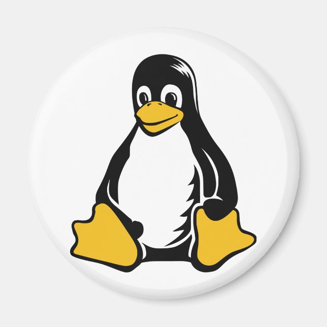 Aimant Tux Penguin - (Linux, Open Source, Copyleft, FSF) (Devant)