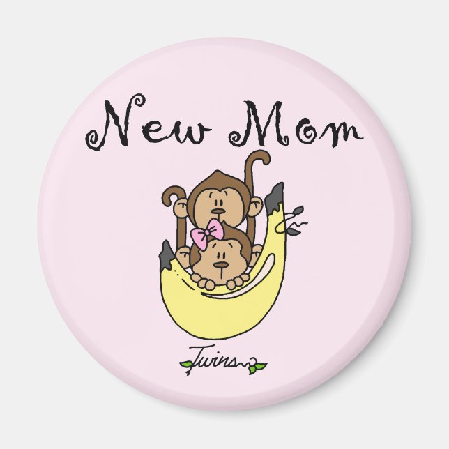 Aimant Twin Boy and Girl New Mom Tshirts (Devant)