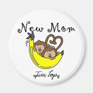 Aimant Twin Boys New Mom Tshirts et cadeaux