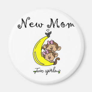 Aimant Twin Girls New Mom T-shirts et cadeaux