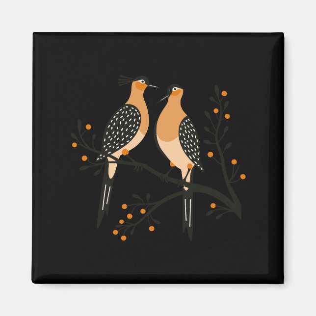 Aimant Two Turtle Doves Cut Out Stencil Retro Style 7 Bab (Devant)
