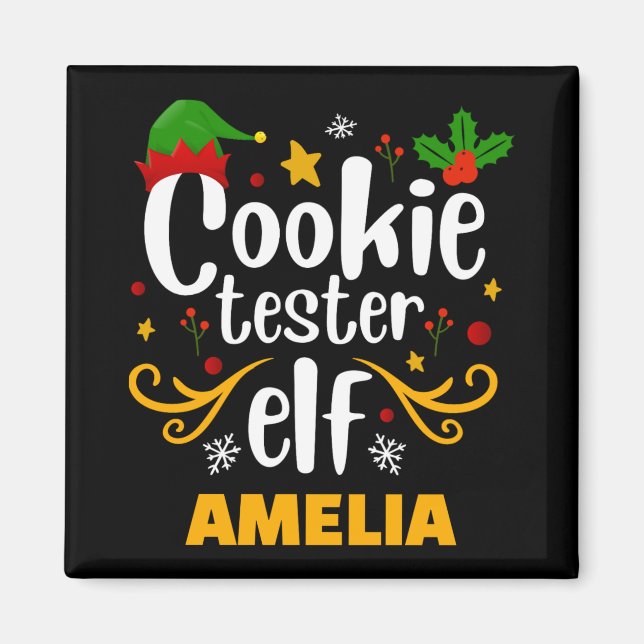 Aimant Tygraphy Cookie Tester Elf Family Matching T Shirt (Devant)