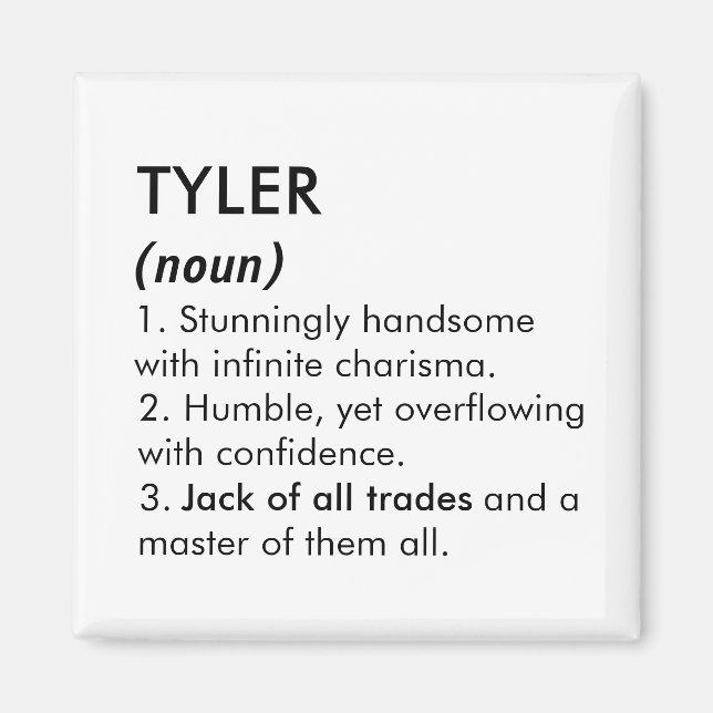 Aimant Tyler name, Editable name, Custom name (Devant)
