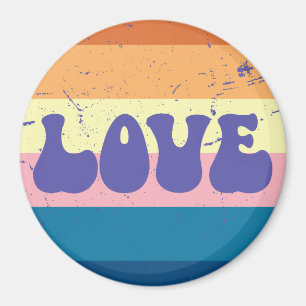 Aimant Typographie D'Amour Rétro Sur Les Rayures De Couch