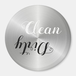 Aimant Typographie de contraste propre/sale en acier inox