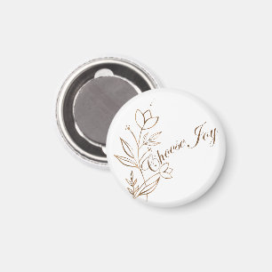 Aimant Typographie de fleurs abstraites Choisissez la joi