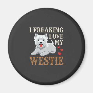 Aimant Typographie de l'amour du chien Westie