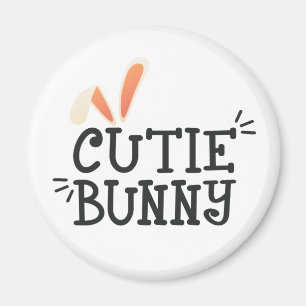 Aimant Typographie de Pâques de Bunny Cutie Simple Magn