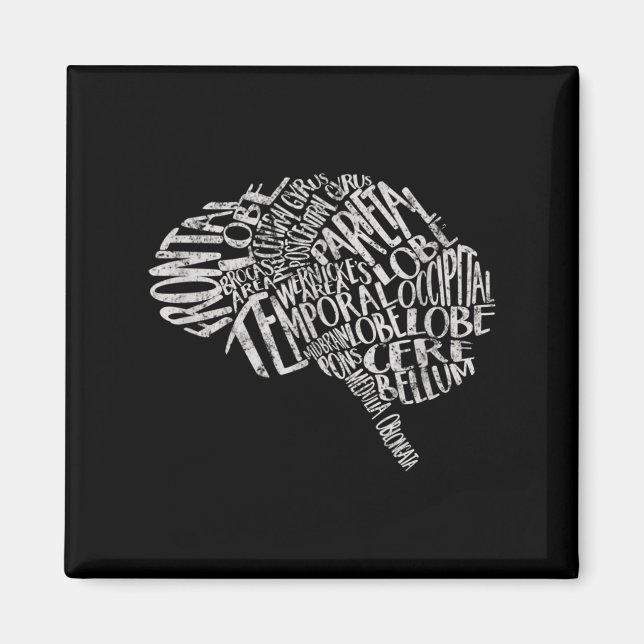 Aimant Typographie du cerveau RN Neuroscience (Devant)